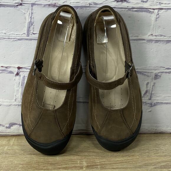 Keen Toyah Brown Leather Mary Jane Shoes Women's Size 10 Comfort Slip On - Picture 6 of 8